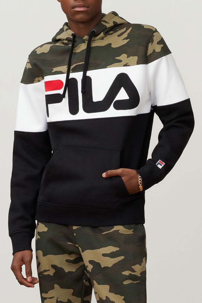 Fila Miesten Huppari Grand-Slam Mustat - LRBK-64287